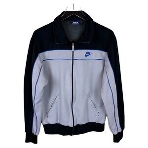 Nike Vintage 80's Blue Label Gray Black Mens Jogging Track Jacket